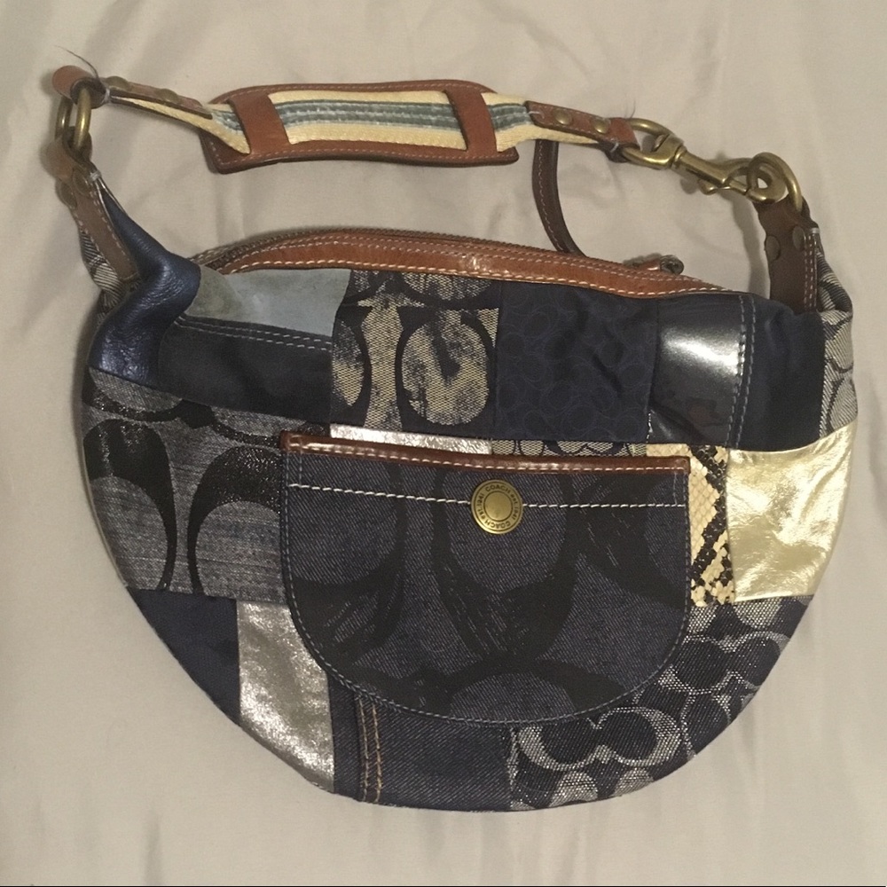 Coach denim patchwork purse